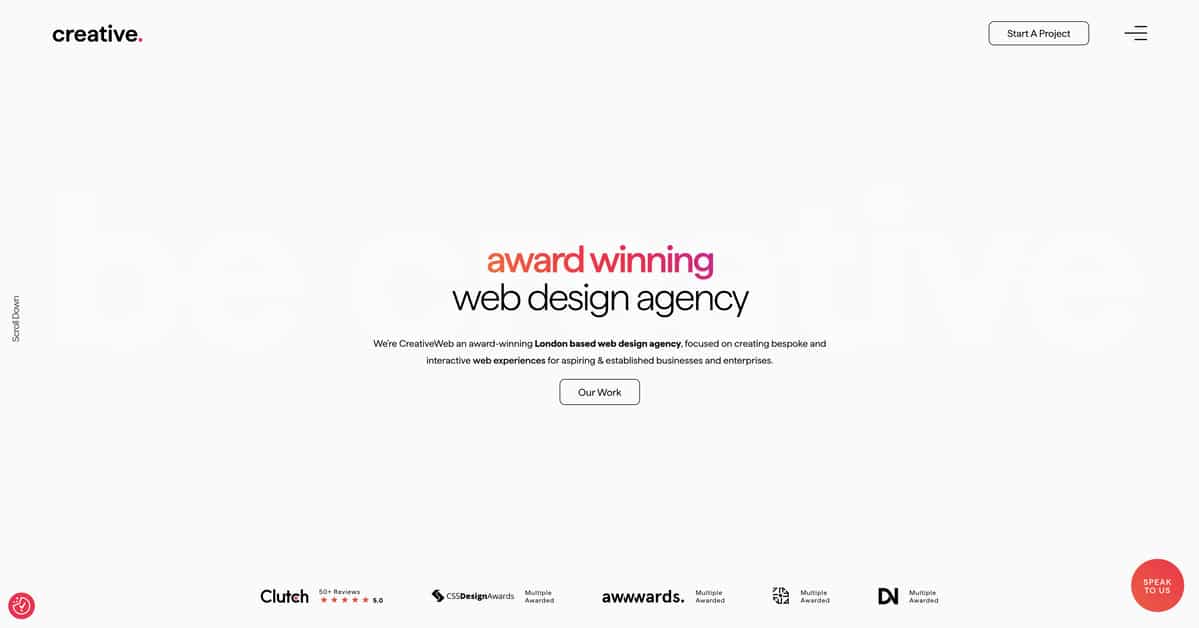 CreativeWeb Website Screenshot