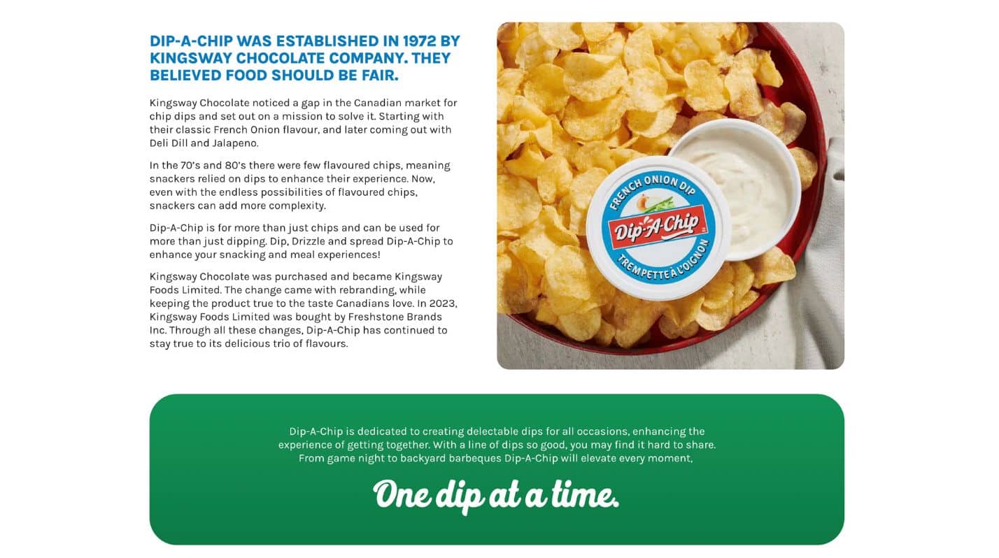 Dip-A-Chip Website Screenshot