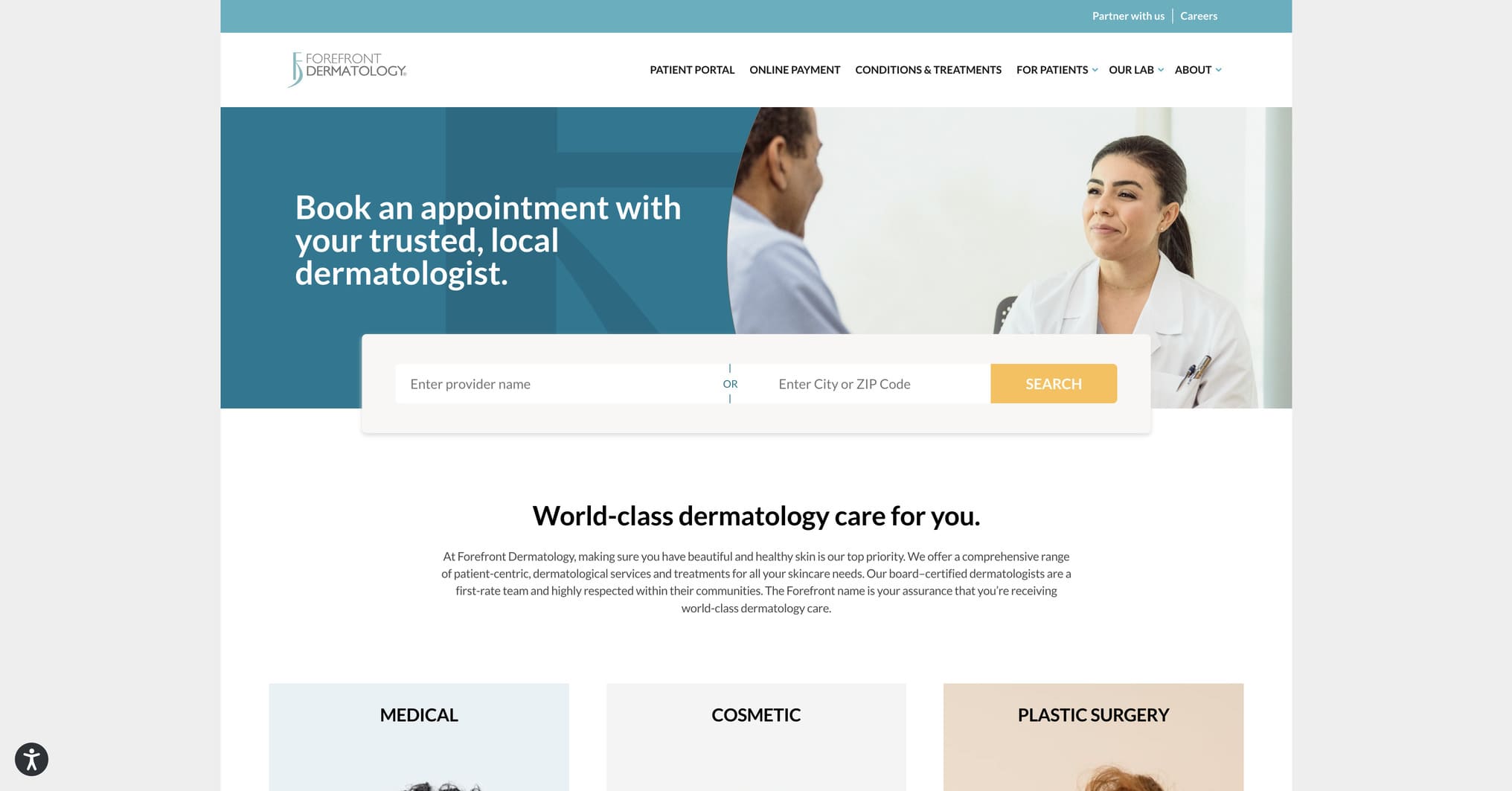 Forefront Dermatology Website