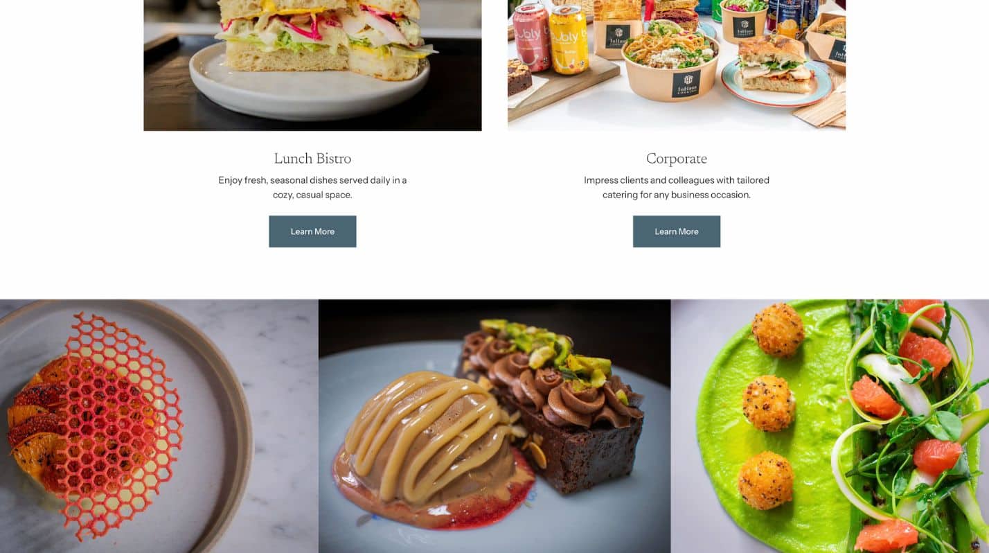 InHaus Cooking Website Screenshot