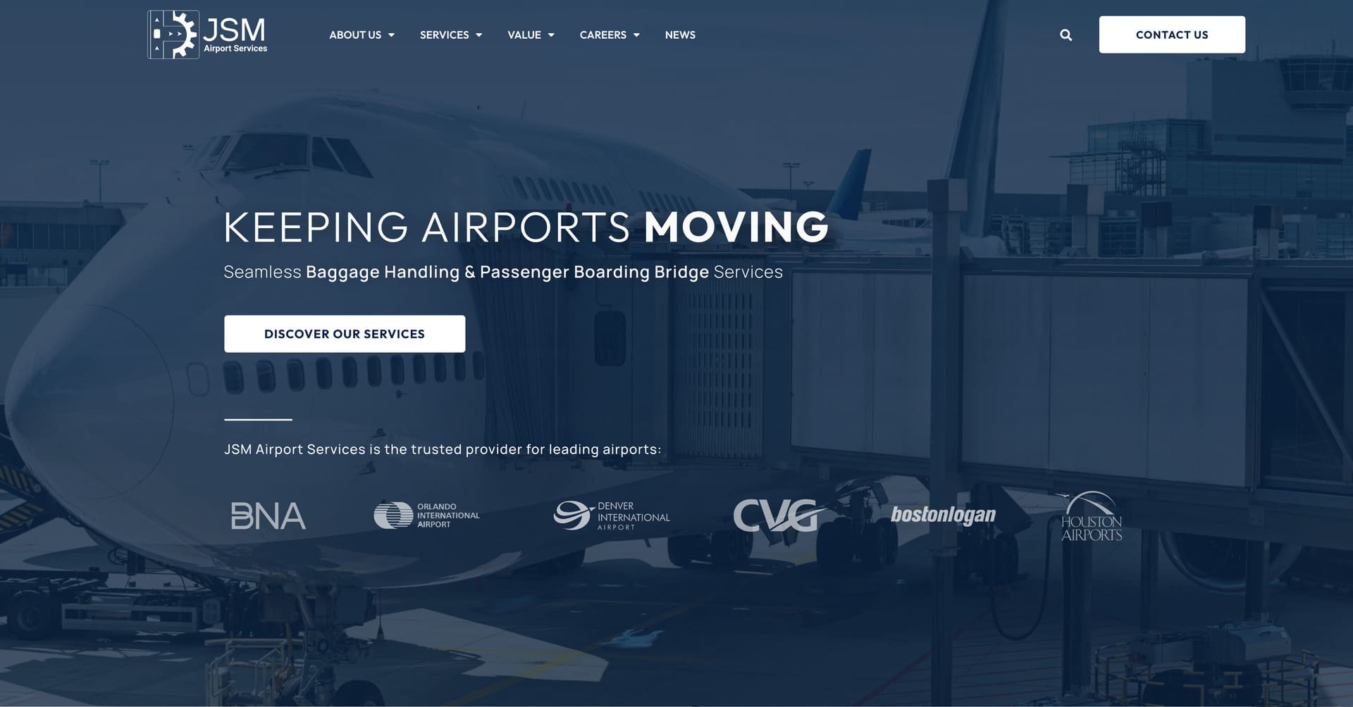 JSM Airport Services Website