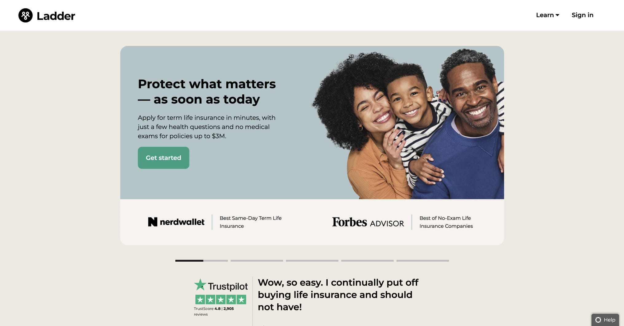 Ladder Insurance Website