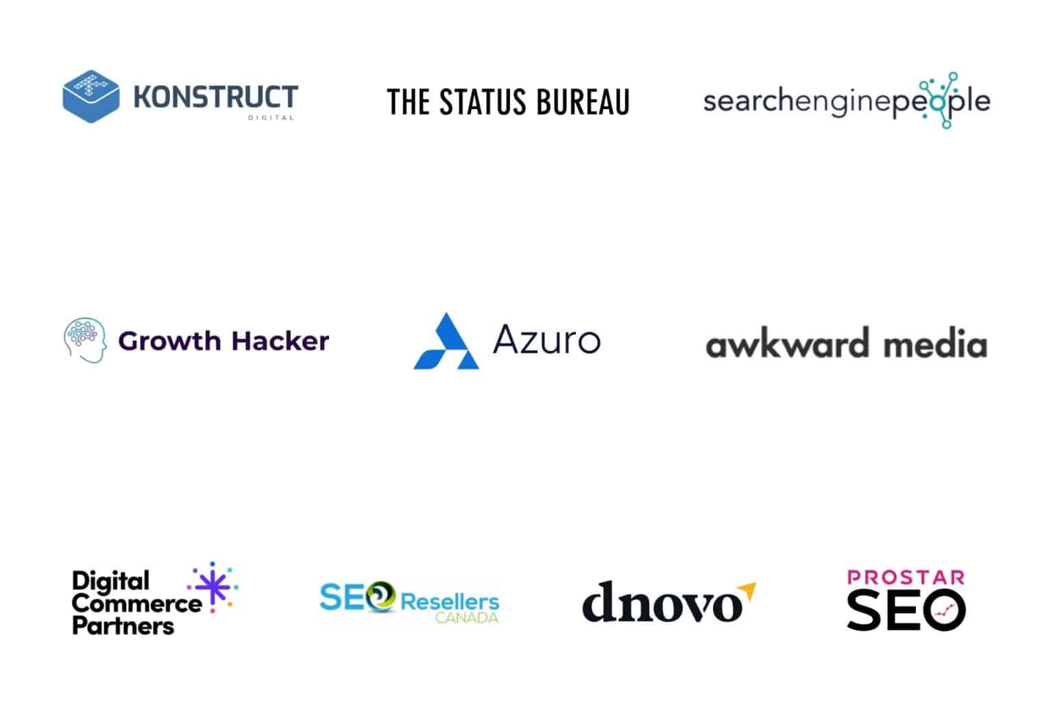 Logos of the 10 best SEO & GEO agencies in Canada