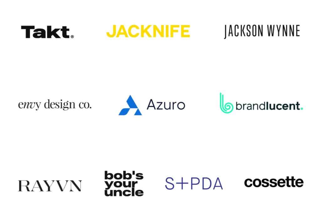 Logos of the 10 best branding agencies in Canada