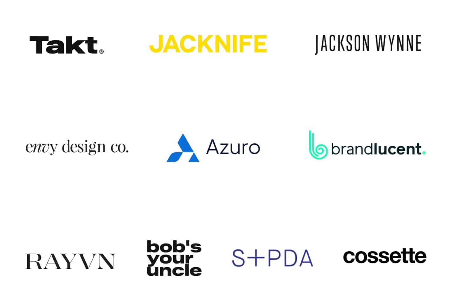 Logos of the 10 best branding agencies in Canada