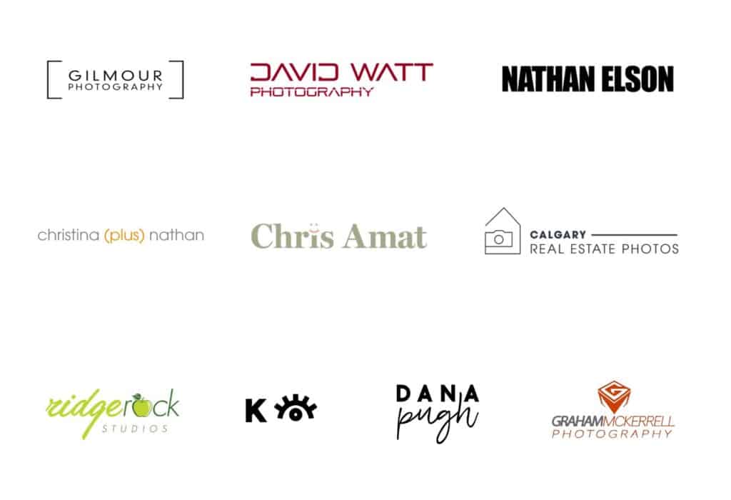 Logos of the 10 best commercial photographers in Calgary
