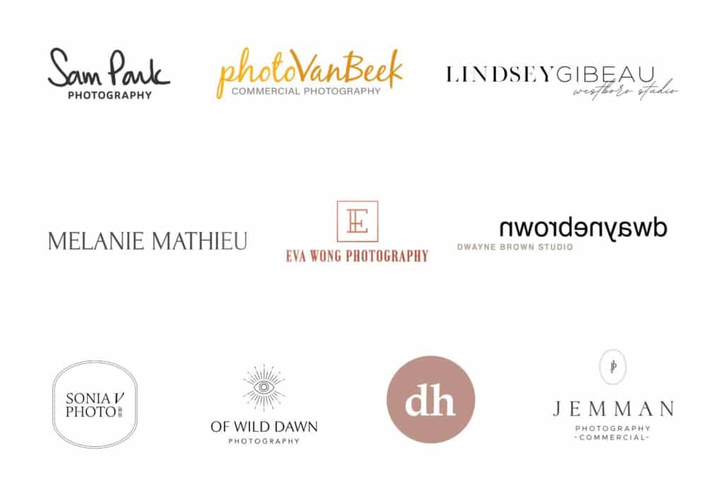 Logos of the 10 best corporate and commercial photographers in Ottawa