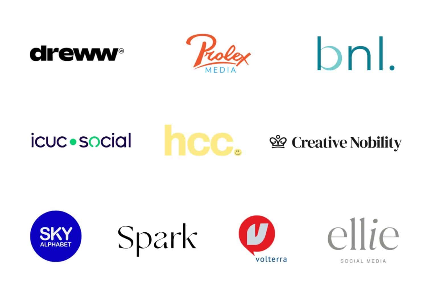 Logos of the 10 best social media marketing agencies in Canada