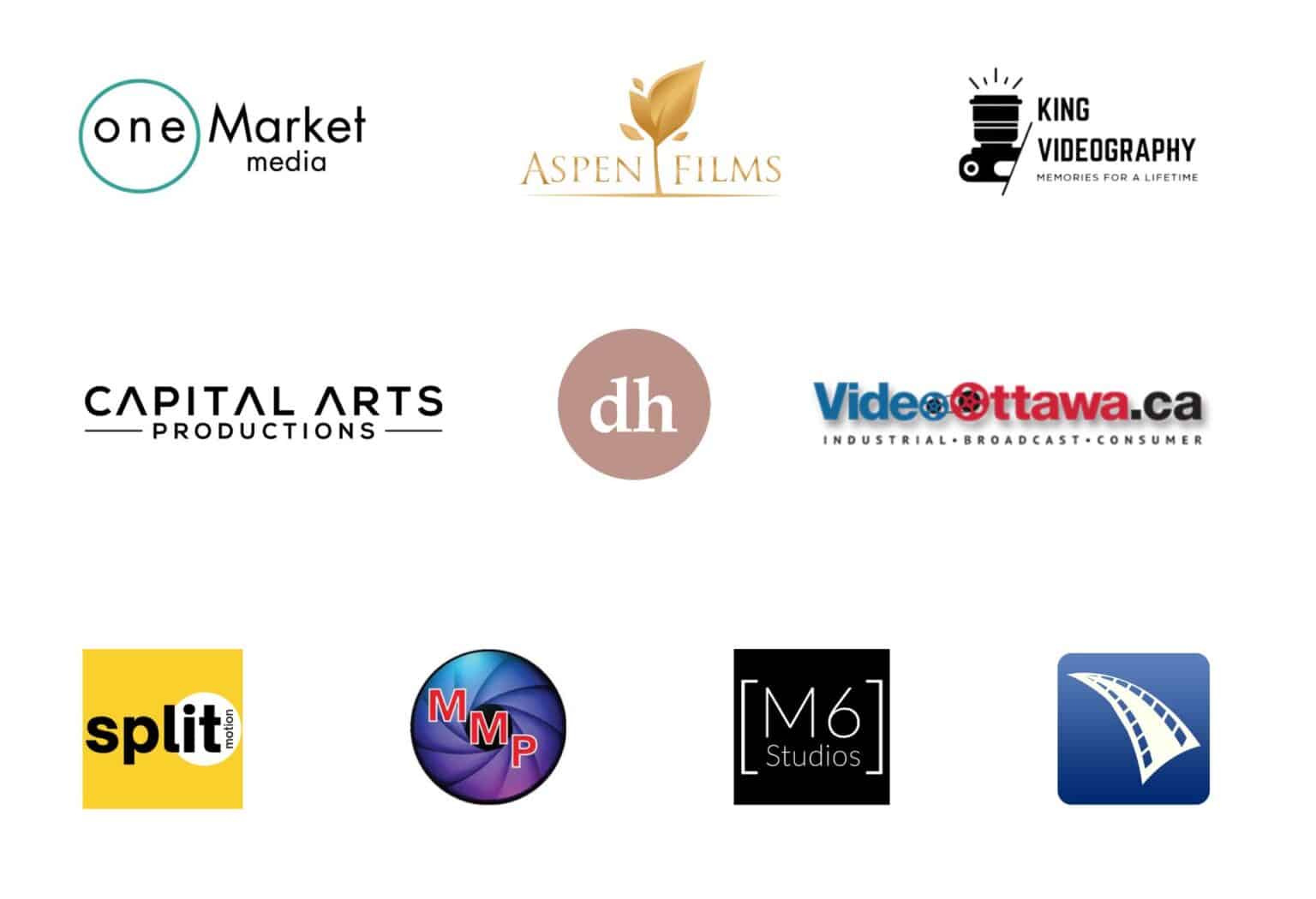 Logos of the 10 best video production companies in Ottawa