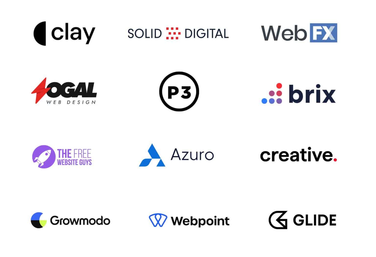 Logos of the 12 best web design agencies in the world