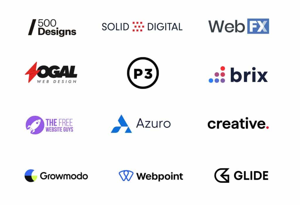 Logos of the 12 best web design agencies worldwide