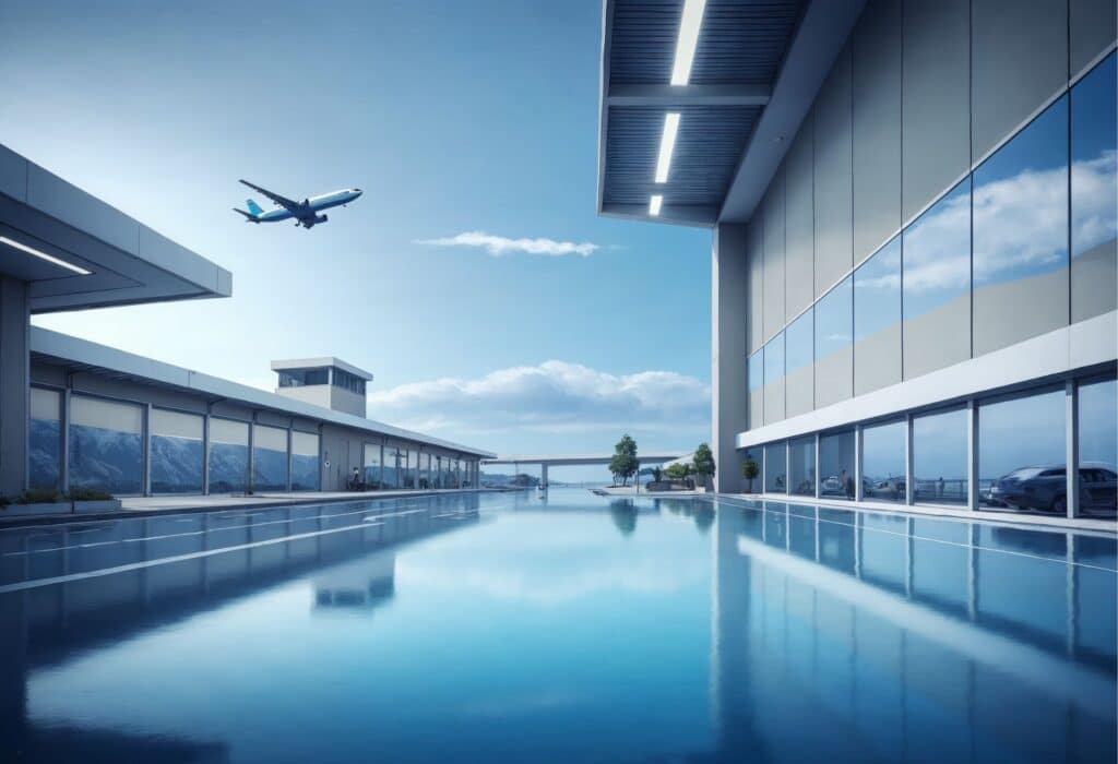 Plane Flying Toward Airport