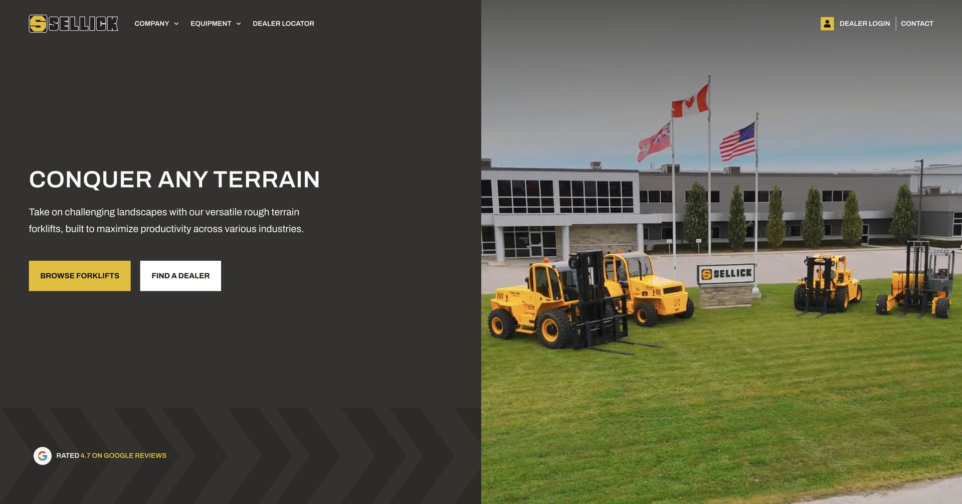 Sellick Equipment Website Example