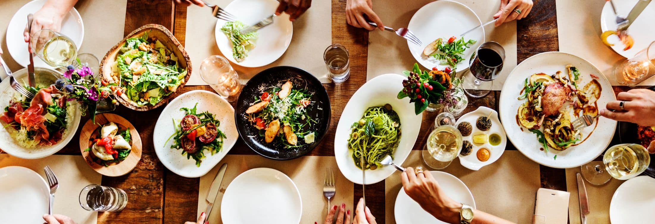Table of People at Restaurant