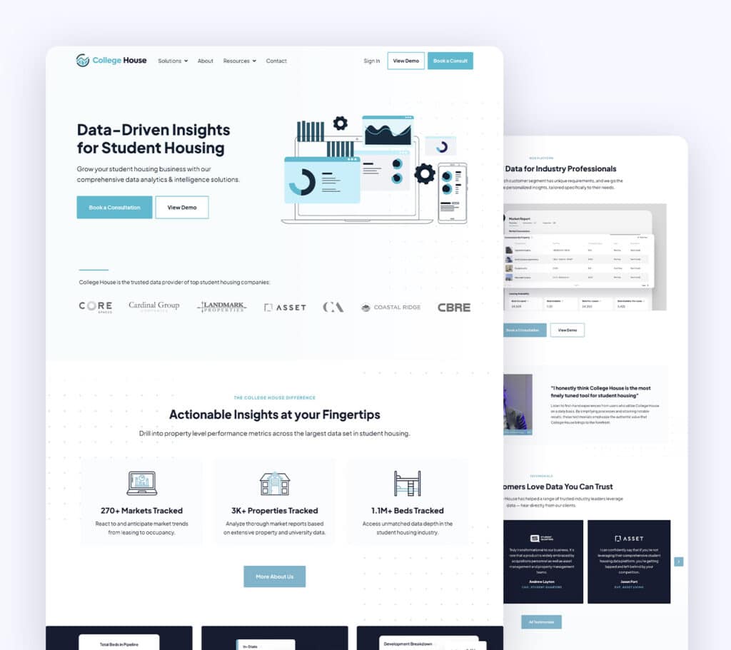 College House Website Screenshot