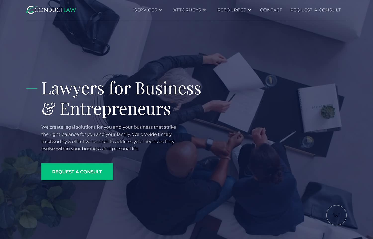 Conduct Law Website Screenshot