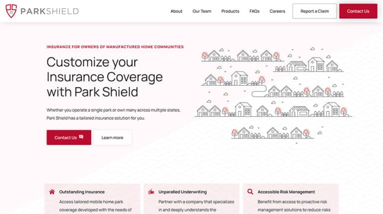 Park Shield Website Screenshot