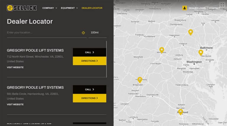 Sellick Equipment Website Screenshot