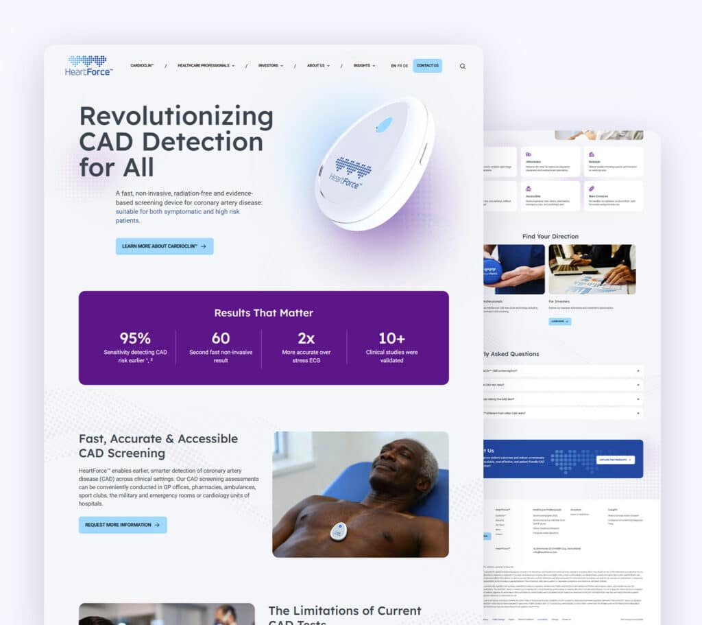 HeartForce Website Screenshots