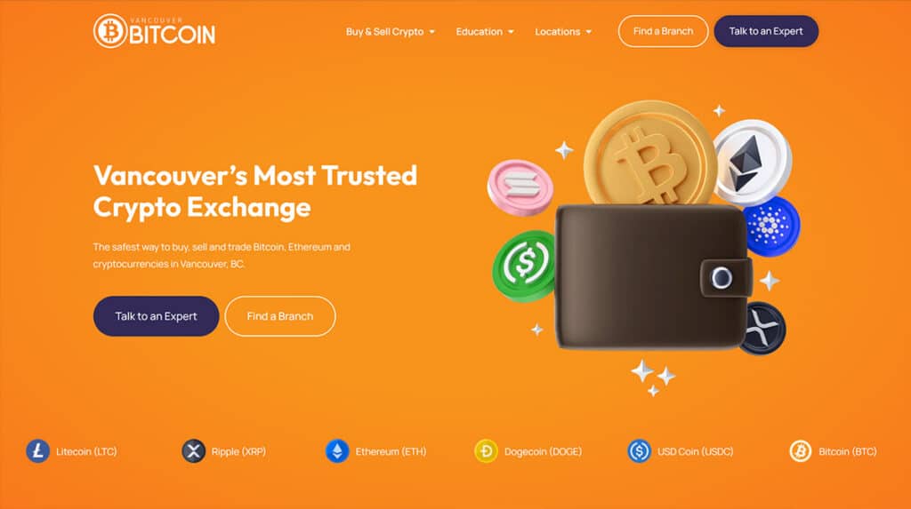Vancouver Bitcoin Website Screenshot